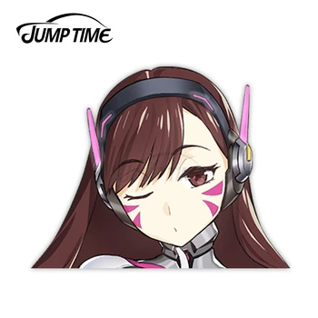 

Jump Time Overwatch D.Va (Hana Song) 5 10.1 Big Head Anime Peeker Vinyl Decal Waifu Kawaii Girl Car Stickers