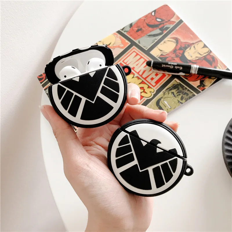 

Case for Airpods Accessories Bluetooth Earphone Case for Airpods 2 Protective Cover Cute Silicone SHIELD Design with Keychain