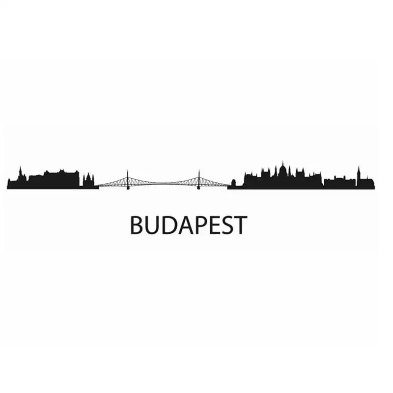 

BUDAPEST Skyline Decal Wall Sticker Vinyl Stickers Decor Mural Art Living Room Home Decoration Landmark Skyline Wall Decal