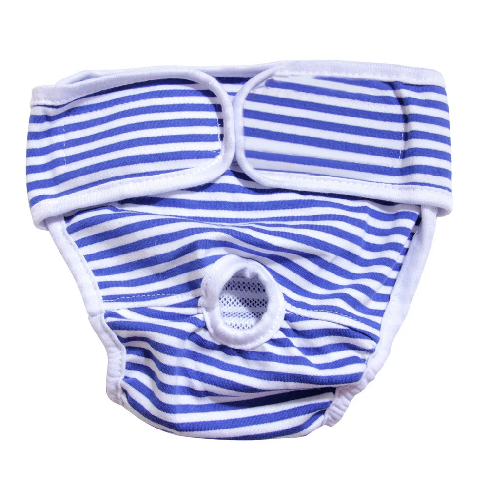 blue Female Pet Dog Reusable Sanitary Shorts Physiological Pants Menstruation Panties THIN889 - Color: blue