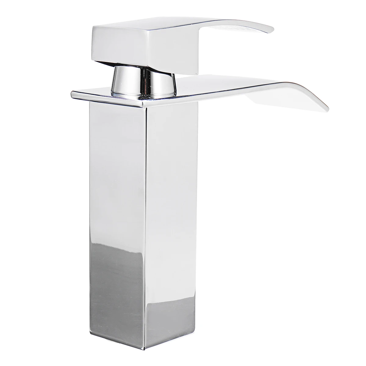 

Hot Waterfall Spout Bathroom Basin Faucet Sink Chrome Single Handle Water Taps Hot Cold Water Mix Faucets Washbasin Tap Fixture