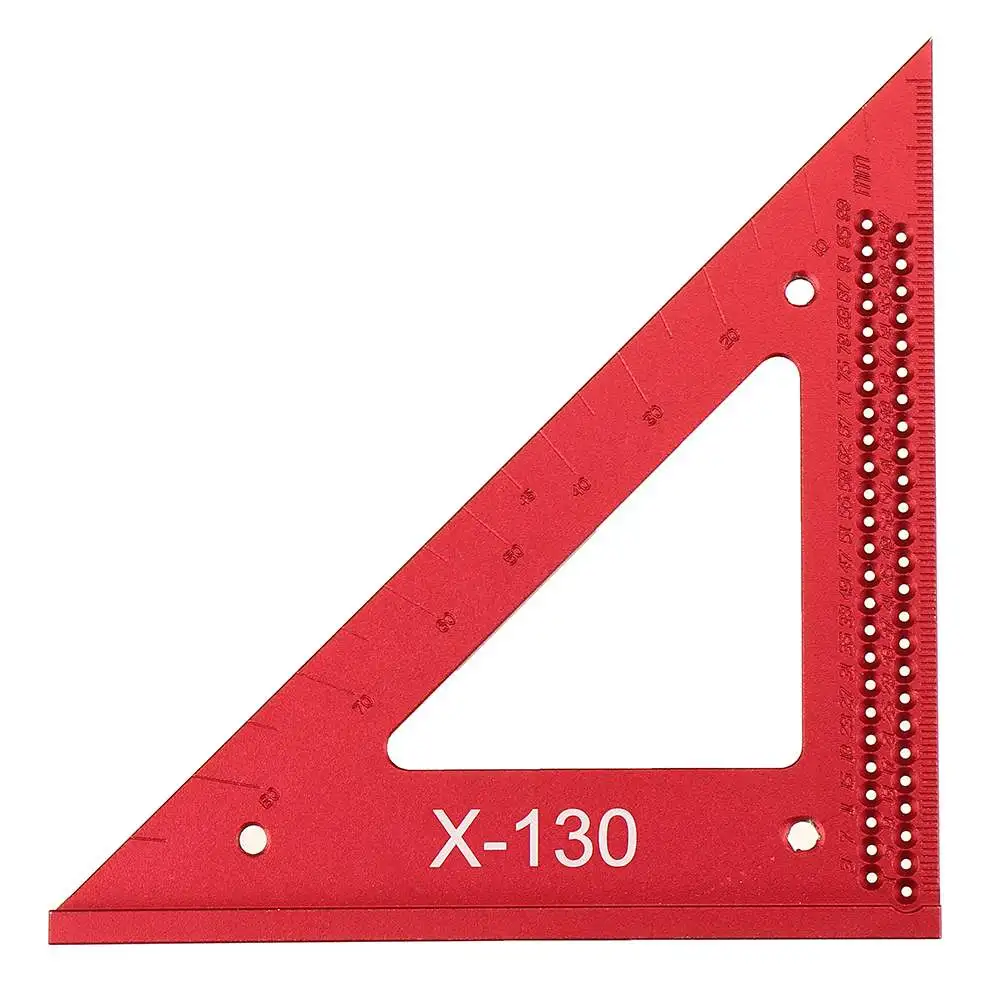 

Aluminum Alloy Metric Woodworking Precision Triangle Ruler Carpenters Square Hole Positioning Measuring Ruler Gauge Tool Tools