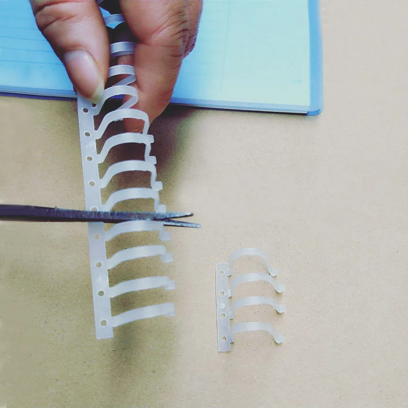 5pcs 30hole Soft Coil Loose-leaf Binding Strip A4 A5 B5 Notebook Transparent Loose-leaf Ring Removable Binding Ring Plastic Clip