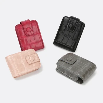 

Lipstick Cosmetic Bag with Mirror Makeup Bag Travel Pouch Organizer PU Leather Portable Small Storage Beauty Case