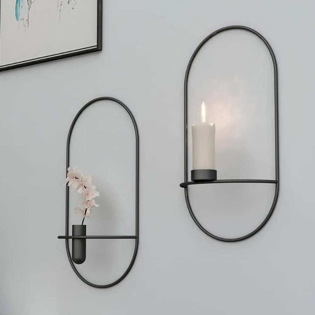 Винтажная металлическая Современная сухая ваза для цветов, для гостиной, геометрическое искусство, подсвечник, украшение для дома, праздничные украшения, настенные, 3D