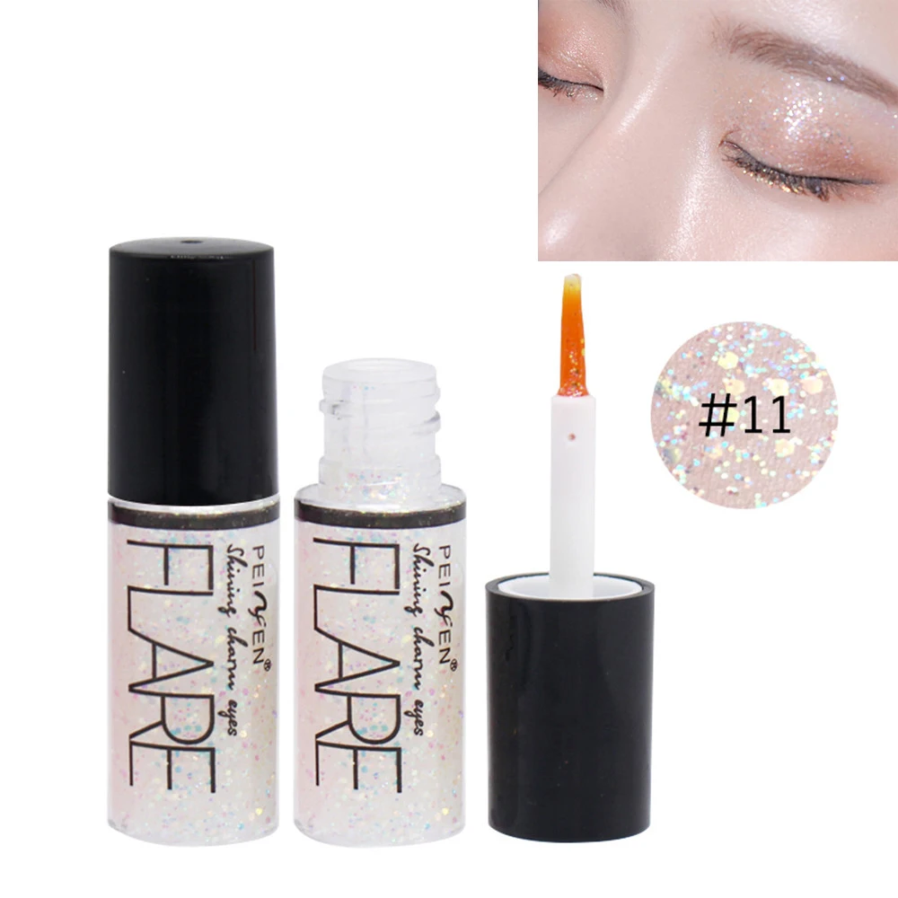 Professional Shiny Eye Liner Pen Cosmetics for Women Silver Rose Gold Color Liquid Glitter Eyeliner Makeup Beauty Tools - Цвет: 11