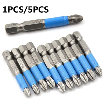 

1PCS/5PCS 1/4" Hex Non Anti Slip Magnetic Long Reach Electric Screwdriver Bits PH2 Single Side Power Tools 50mm