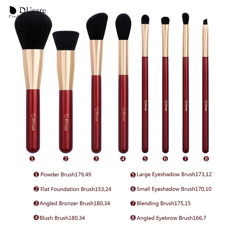 Billige DUcare 8PCS Make Up Pinsel Set mit Tasche Lidschatten Foundation Pulver Kontur Make Up Pinsel Kosmetische Schönheit Werkzeug Kit