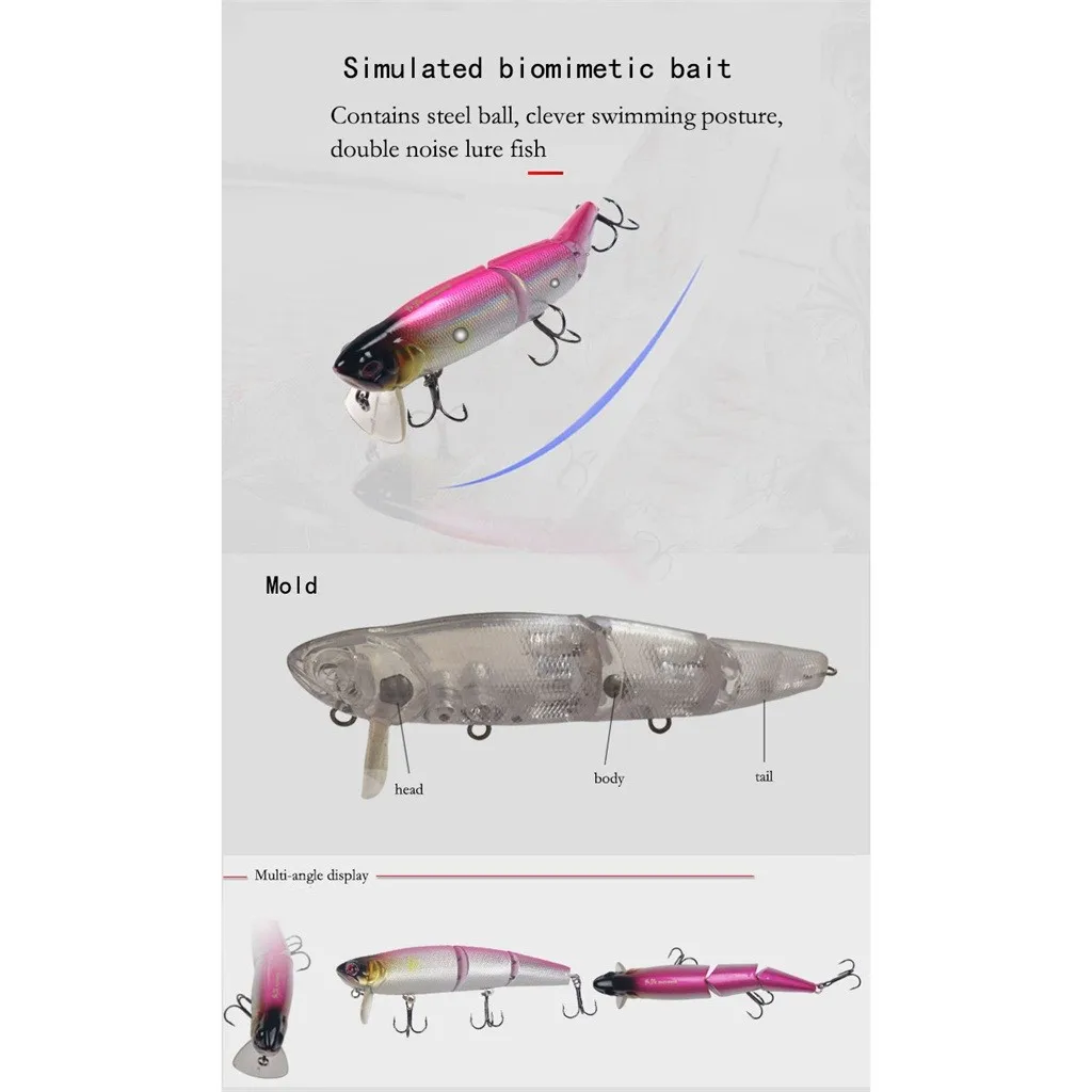 1 шт. приманка для рыбной ловли Minnow 4,9 дюймов мульти шарнирные секции Crankbait искусственная жесткая приманка басовый Троллинг Щука инструменты для ловли карпа 11