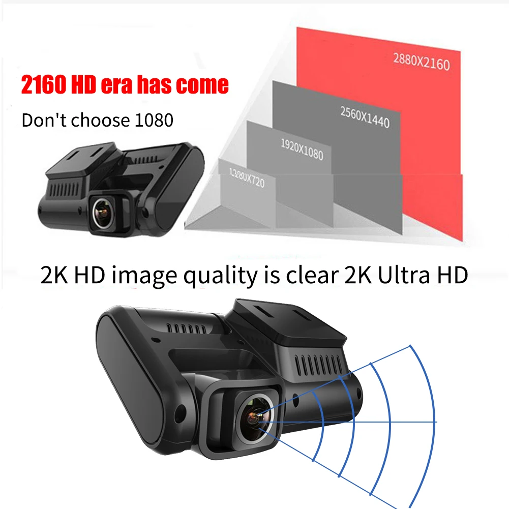  Inside Outside Dual Lens Parking Plastic Mini Video Night Vision Recorder Black Car DVR Dash Camera
