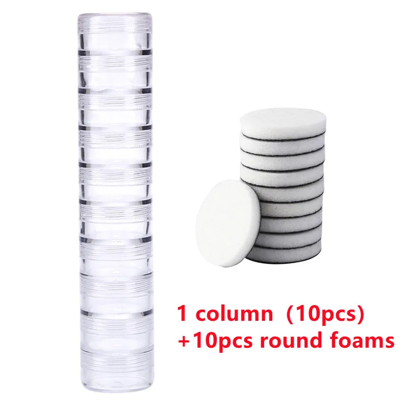10 Pcs/Column Round Stackable Jars &Mini Ink Blending 10 pcs Round Foams for DIY Scrapbooking Wholesale Refills Foams 