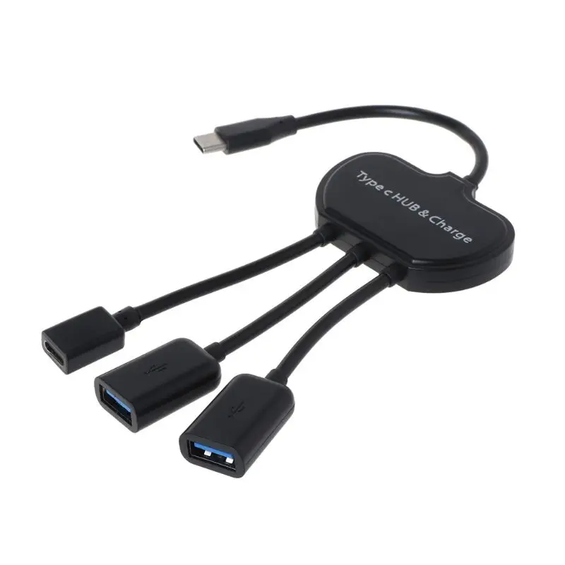 1 шт. кабель type-C 3 в 1 USB C OTG кабель хоста ремень для втулки адаптер разъем сплиттер