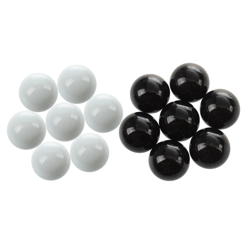 20 Pcs Marbles 16mm Glass Marbles Knicker Glass Balls Decoration Color Nuggets Toy, 10 Pcs Black& 10 Pcs White