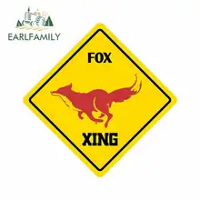 EARLFAMILY 13cm x 13cm for Fox Crossing Funny Metal Novelty Sign Funny Car Stickers Vinyl JDM Bumper Trunk Truck Graphics EARLFAMILY 13cm x 13cm for Fox Crossing Funny Metal Novelty Sign Funny Car Stickers Vinyl JDM Bumper Trunk Truck Graphics
