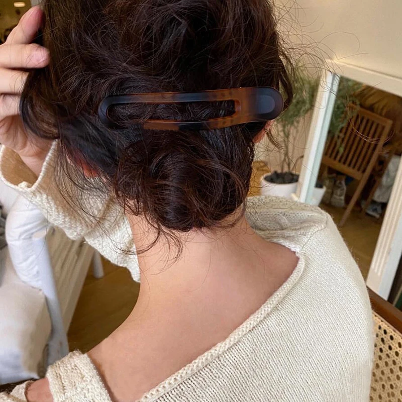 MISANANRYNE Matte Horizontal Clip Bathing Plate Hairpin Back Head Large Duckbill Half-tie Meatball Hair Headdress |