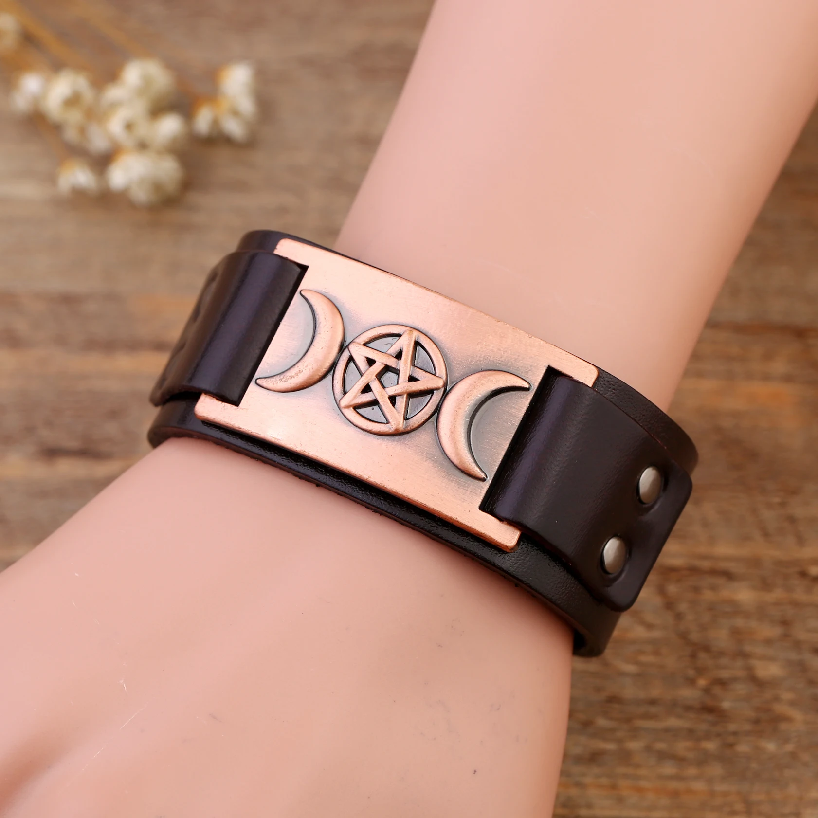 Black Leather Wristband Bracelet Cuff goth gothic bar punk bracelets women  men armbands cosplay can be adjusted jewelry - AliExpress