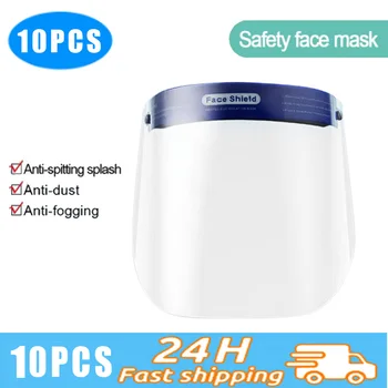 

10PCS Transparent Protective Mask Anti-droplet Anti-dust Full Face Masks Adjustable Protection Mascarillas Kitchen Cooking Tools