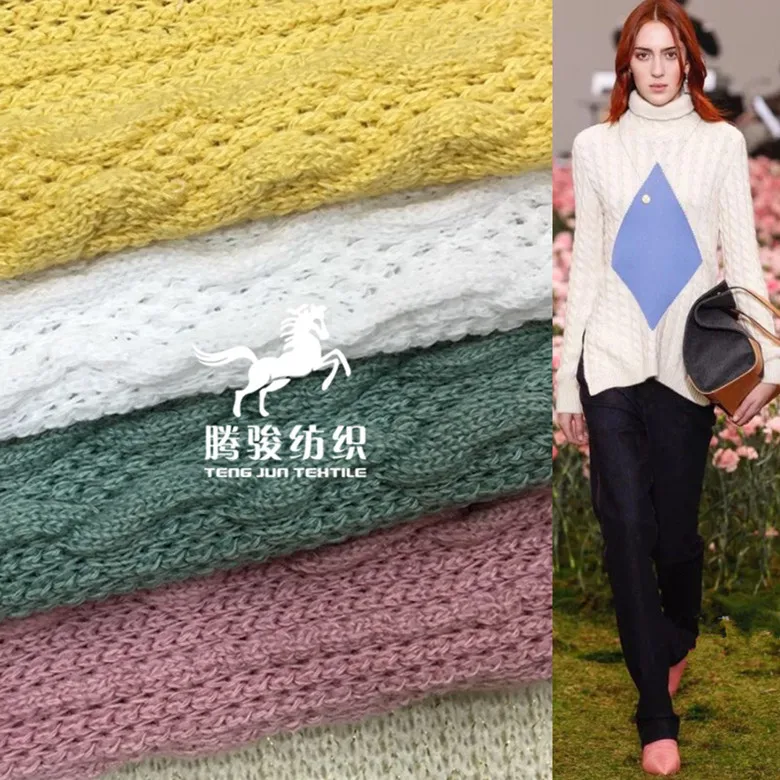 Зимние Ретро плиссированные двойные пеньковые полосы грубой вязки шерсти