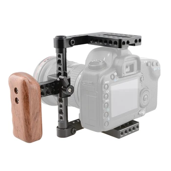 

HDRIG Compact Camera Half Cage Rig with NATO Left Handle Wooden Grip for Camera Canon Nikon Sony Panasonnic