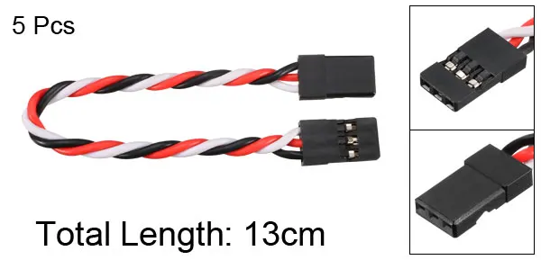 13cm 30-Core 5PCS Uxcell 1/5/10 шт Удлинительный кабель провод 3-контактный серво 13-33,5 см 22AWG м объектив Canon M/M F RC Futaba JR анти-обратного 30/60 жилы провода - Цвет: 13cm 30-Core 5PCS