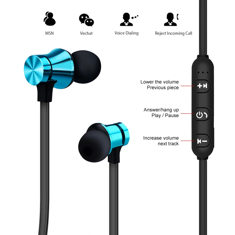 Беспроводные Bluetooth-наушники наушники Спортивная Магнитная гарнитура для iPhone Samsung