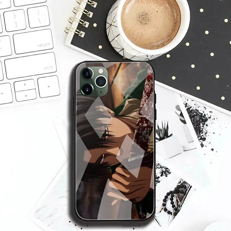 Levi 'S Ackerman Tấn Công Titan Ốp Lưng Điện Thoại Kính Cường Lực Cho iPhone 12 Max Pro Mini 11 Pro XR XS MAX 8X7 6S 6 Plus SE 2020 magnetic phone case Cases For iPhone