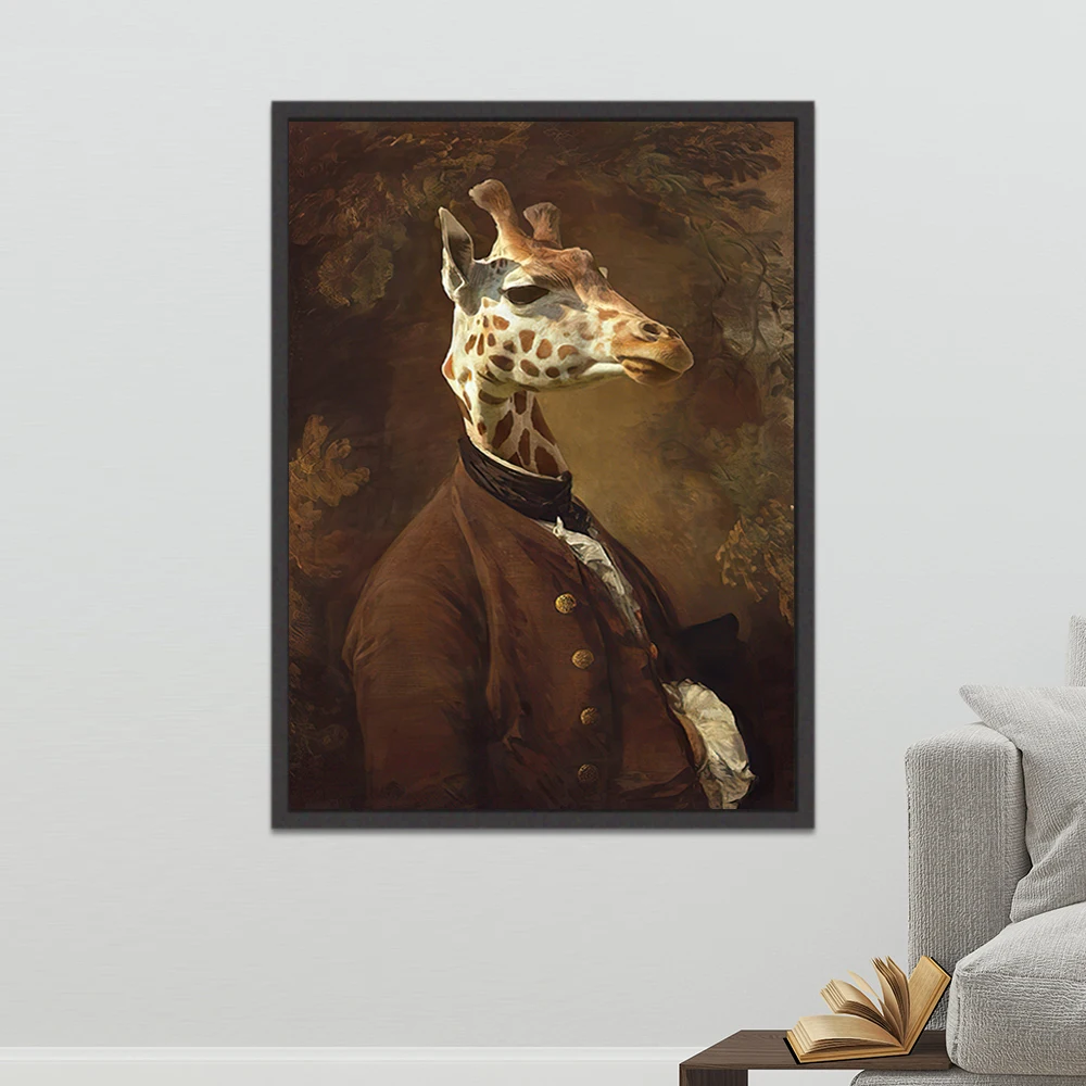 Giraffe in Dress Classical Canvas Paintings On the Wall Art Posters And Printing Wall Pictures for Living Room Home Unstertched