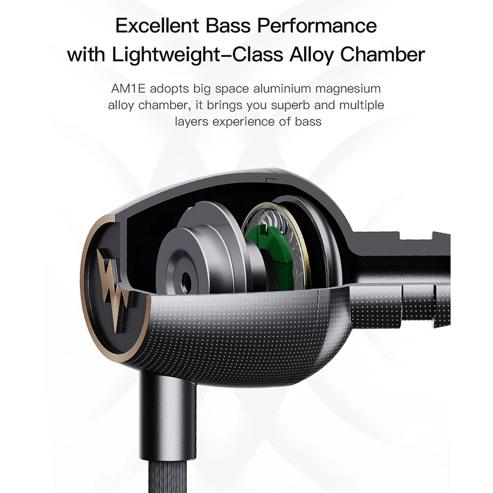  Whizzer AM1E HiFi Wireless Bluetooth Earphones Waterproof Neckband with Mic Control for Android IOS