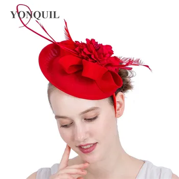 

Ladies gorgeous fascinators wedding hat elegant flower headpiece with headband cocktail race headwear with flowers handmade