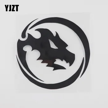 

YJZT 13CMX13CM Waterproof Dragon Head Circle Decal Decoration Vinyl Car Sticker 13C-0164