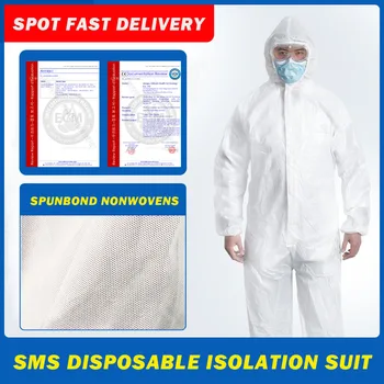 

Disposable Clothing Factory Hospital Safety Coverall Protection Isolation Suit White Coverall Hazmat Suit Protection Protective
