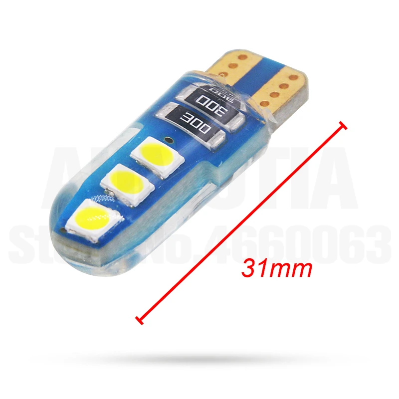 500x T10 силикагель светодиодный 194 W5W 2 6 светодиодный 501 3030 SMD авто отложным воротником сбоку номерной знак светильник лампа габаритного огня AC/DC 12V