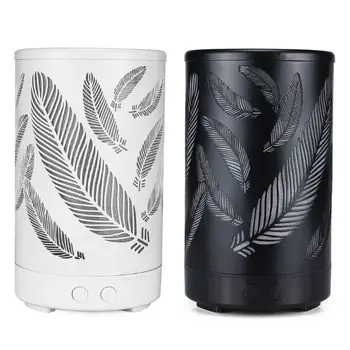 

100ml Ultrasonic Humidifier with 7 Color Night Light Hollow Leaf Aroma Diffuser