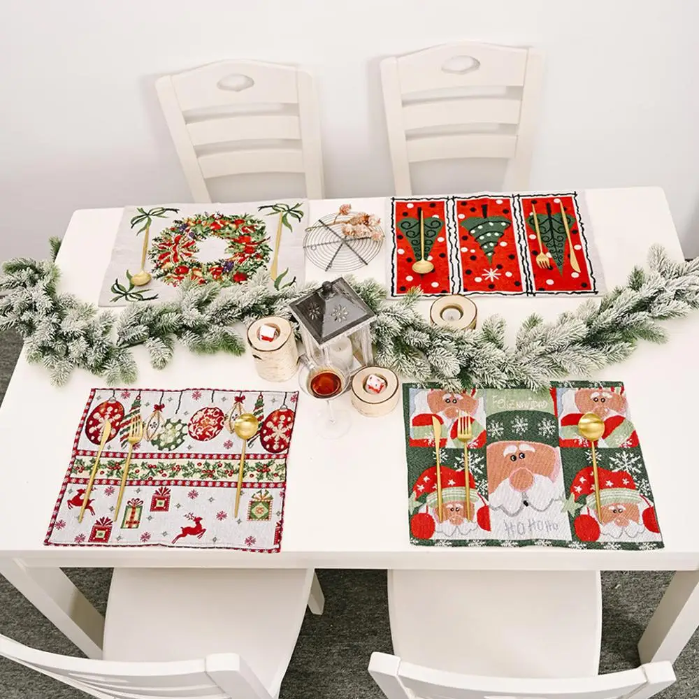 FENGRISE Merry Christmas Placemat 2020 Xmas Ornament Navidad Noel Gifts Christmas Decorations For Home Happy New Year 2021