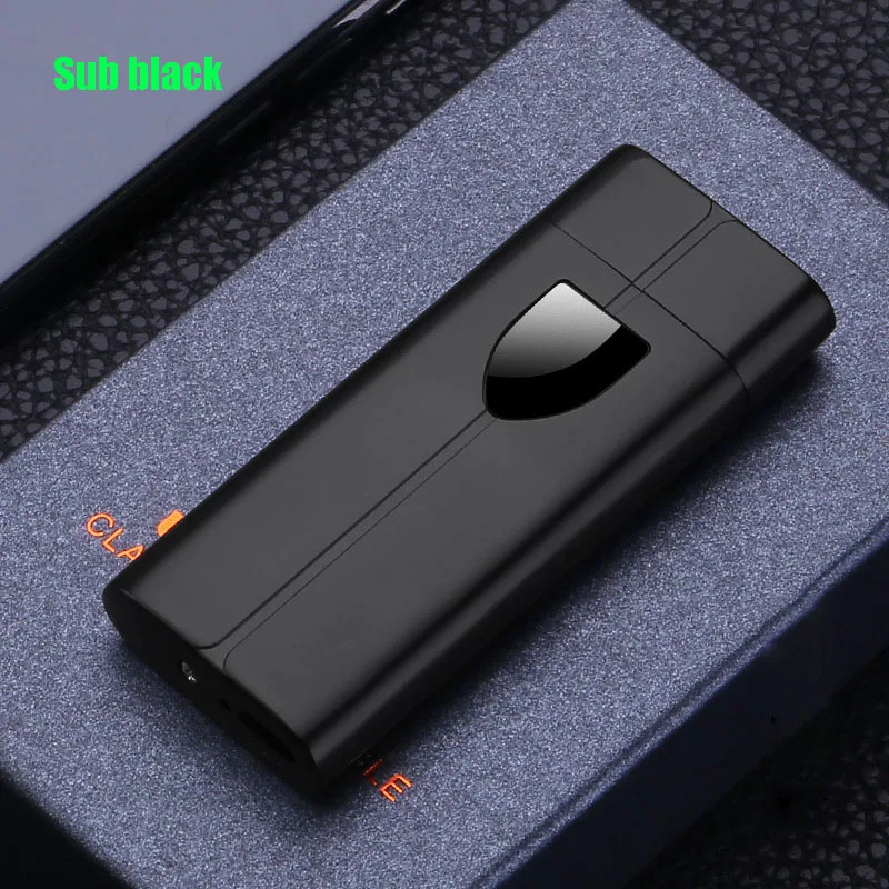 Sub black Зарядка через usb Зажигалка творческий, модели с объемными элементами Хот Вилс вращающийся дуговая сигаретная зажигалка с светодиодный Дисплей Мощность ветрозащитный изготовленный на заказ - Цвет: Sub black