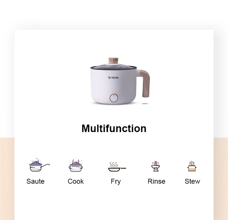 Description Picture 6 of item1.5L Portable MultiCooker Electric Cooking Pots Non-stick Rice Cooker Hotpot Noodles Soup Pot Eggs Food Steamer Heating Pan 220V