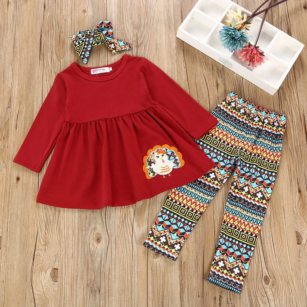 Children S Clothes European And American Foreign Trade Baby Kids Cartoon Printing Clothing Set Girls Tops Pants Scarf P0 Clothing Sets Aliexpress