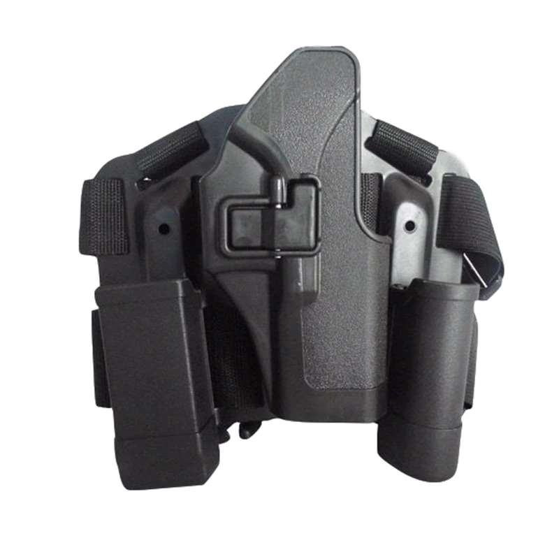 Тактический ножной пистолет кобура для Glock 17 19 22 23 Colt 1911 HK USP правое бедро пистолет страйкбол кобура принадлежности для охоты, оружие чехол - Цвет: Glock BK