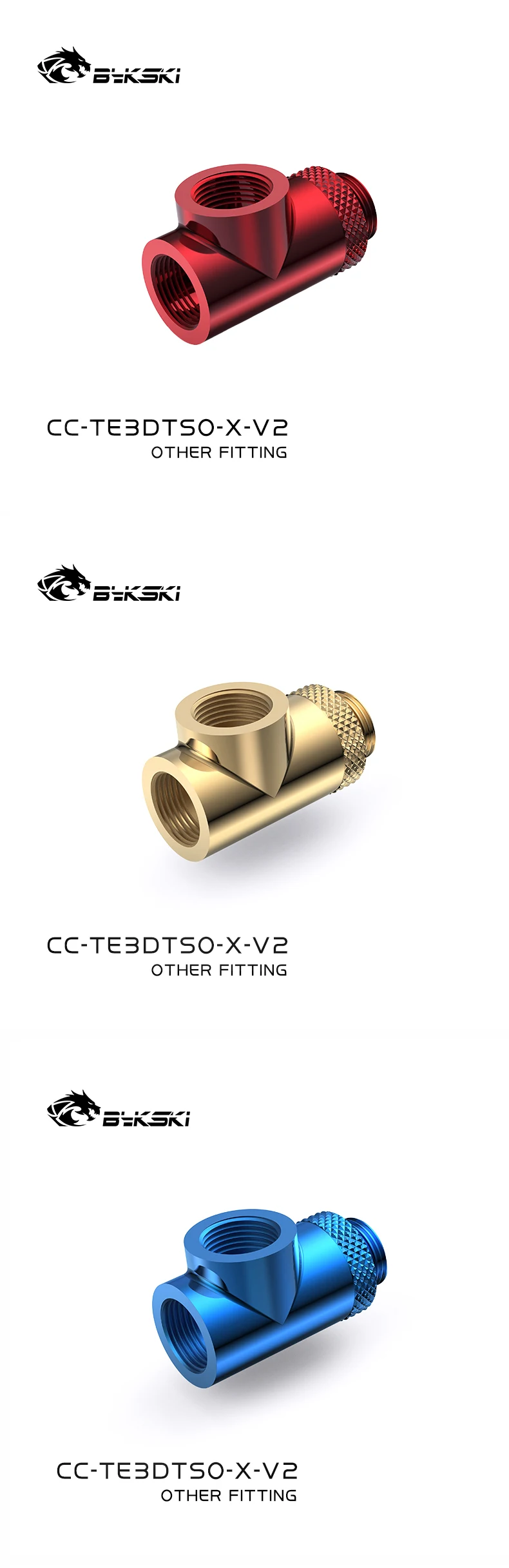 rotativo 3-way t adaptadores de cobre acessórios