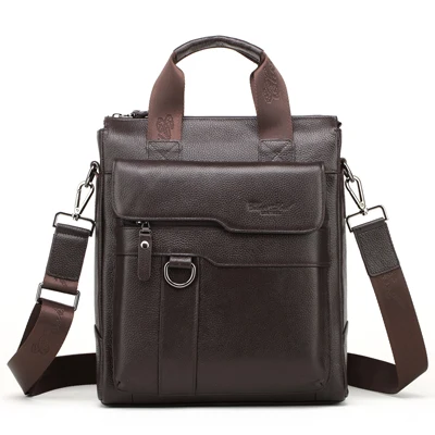 Натуральная кожа бизнесмен кожаный портфель для ноутбука для мужчин сумки для мужчин модные тоут сумки А4 документальный мужской т-Чехол Мужская сумка через плечо - Цвет: 8235 coffee