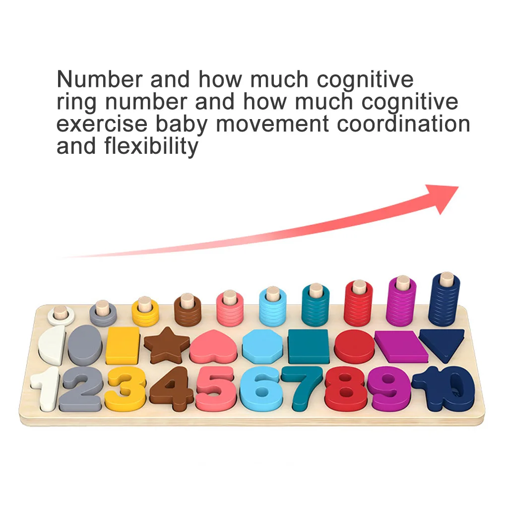 Детская математическая игрушка цифры формы 3-в-1 доска Цифровой строительные блоки деревянные 2-3 детские развивающие игрушки