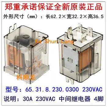 

Free shipping lot(1pieces/lot)100%Original New 65.31.9.024.0300 24VDC 65.31.8.230.0300 65.31 230VAC 4PINS 30A Intermediate relay