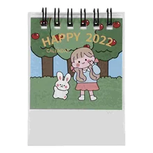 1pc mini desktop calendário adorável 2022 mini calendário de desktop adorno (cores sortidas)