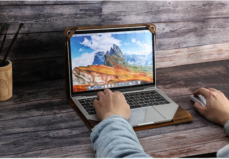 família nubuck capa de couro portátil para apple macbook pro ar polegada manga protetora notebook retro capa saco