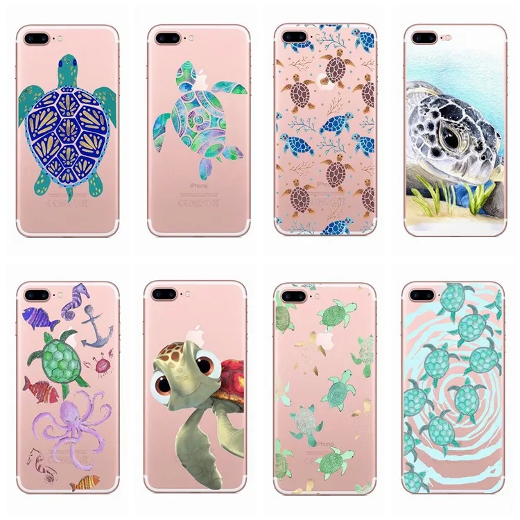 

Fashion Soft Silicone Transparent Turtle Cover Case for IPhone XS Max XR X 6 6S 7 8 5 5S Plus 8 TPU Phone Cases & Covers