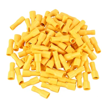 

100Pcs Insulated Crimp Spade Terminal Wire Cable Connector Female Yellow 12-10