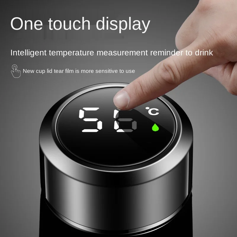 Tazza termica intelligente da 500 ml, borraccia con display digitale della temperatura a LED, tazze termiche in acciaio inossidabile, tazze termiche intelligenti_voghion.com