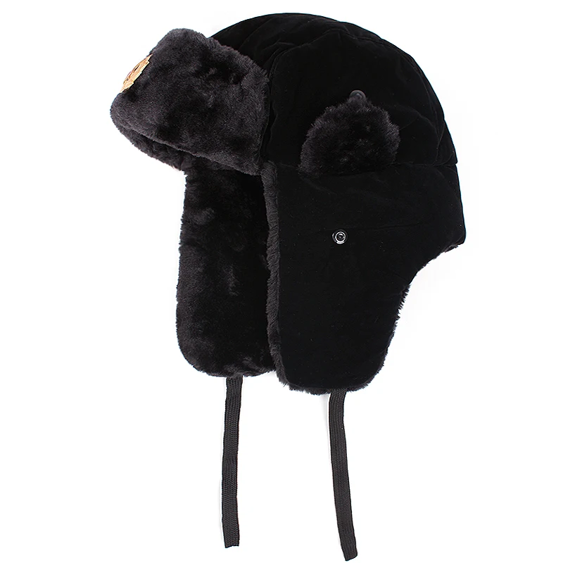 Soviet Military Badge Russian Ushanka Bomber Hat Pilot Hat Faux Rabbit Winter With Fur Earmuffs Snow Ski Mask Beanies balaclava hat winter hat knitted hat fashion hat fur hat cotton hat earflap hat faux fur hat