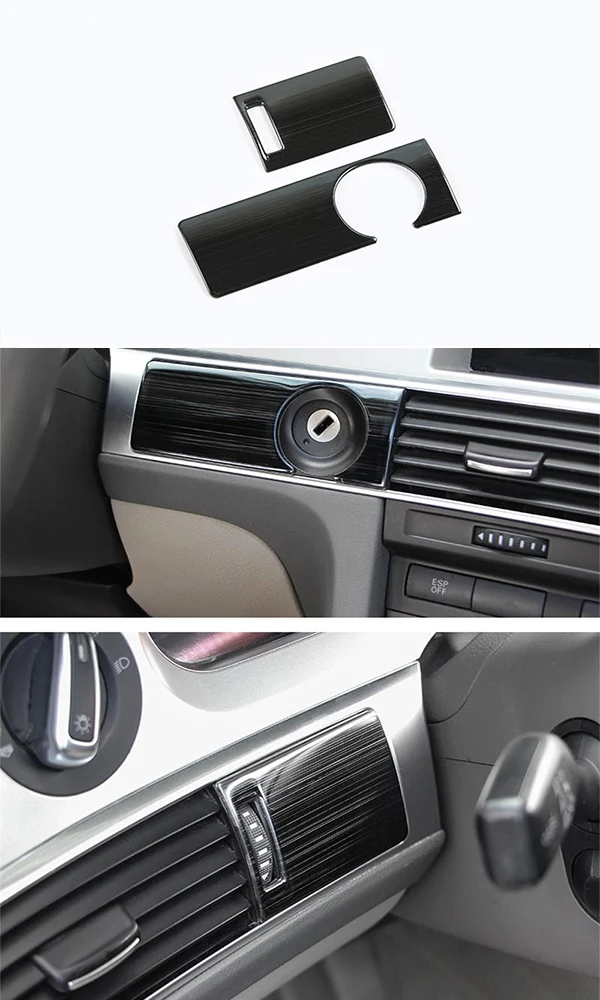 Car Styling For Audi A6 C5 C6 Dashboard Keyhole Decorative Frame Air Vents Panel Covers Carbon Fiber Stickers Trim Accessories - Название цвета: black