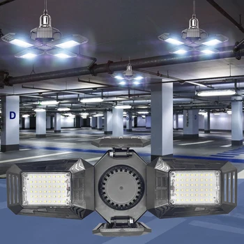 

LED Garage Lights Foldable E27 Bulb E27 Deformable LED Ceiling Light Home Warehouse Workshop Garage Folding Lamp